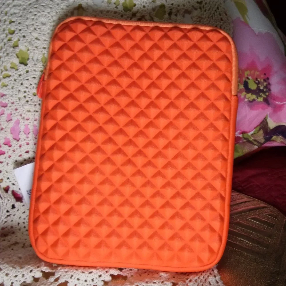Tablet cover Bright Orange Padded Rubber Protective. NWOT